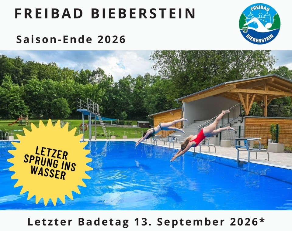 Ende der Badesaison 2026 im Freibad Bieberstein