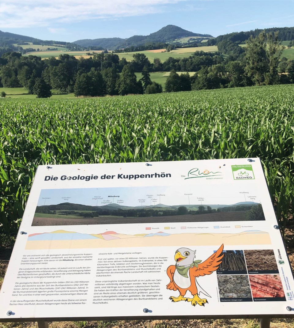 Panoramatafel am Milseburgradweg