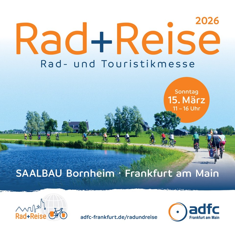 Rad+Reise: adfc-Messe am 15. M&auml;rz 2026 in Frankfurt